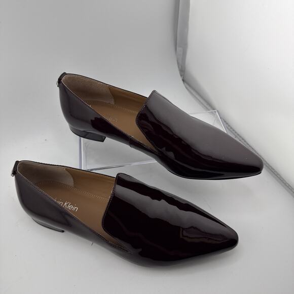Calvin Klein Women’s Elin Oxblood Patent Leather Pointed Shoes Flats Sz 9 M NWB - Picture 2 of 10